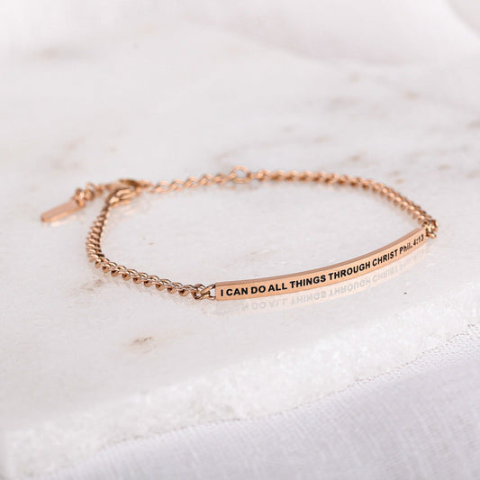 I CAN DO ALL THINGS THROUGH CHRIST- DAINTY CHAIN BRACELET
