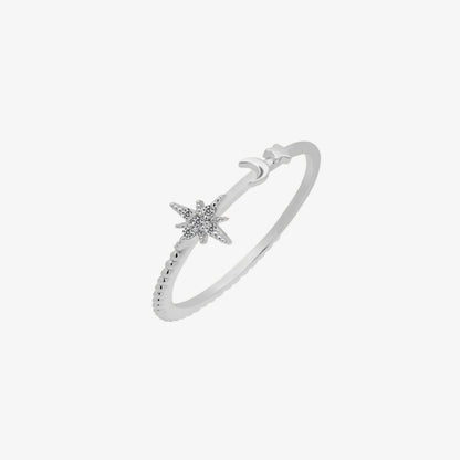 Moon and star ring