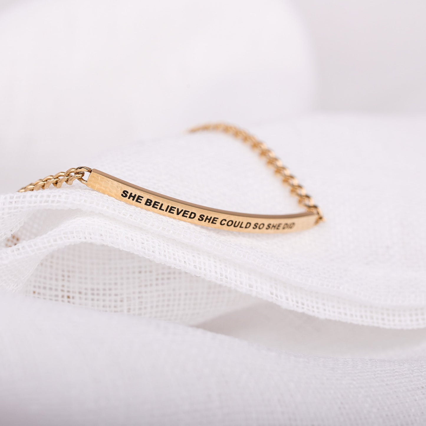 SHE BELIEVED SHE COULD SO SHE DID- DAINTY CHAIN BRACELET
