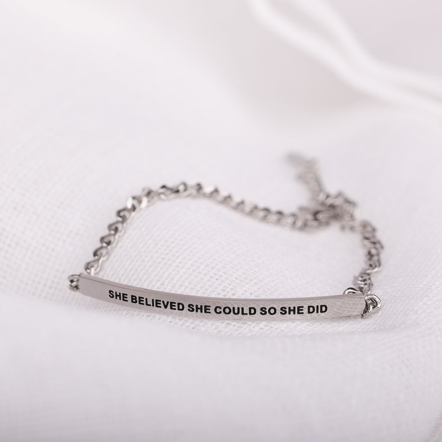 SHE BELIEVED SHE COULD SO SHE DID- DAINTY CHAIN BRACELET
