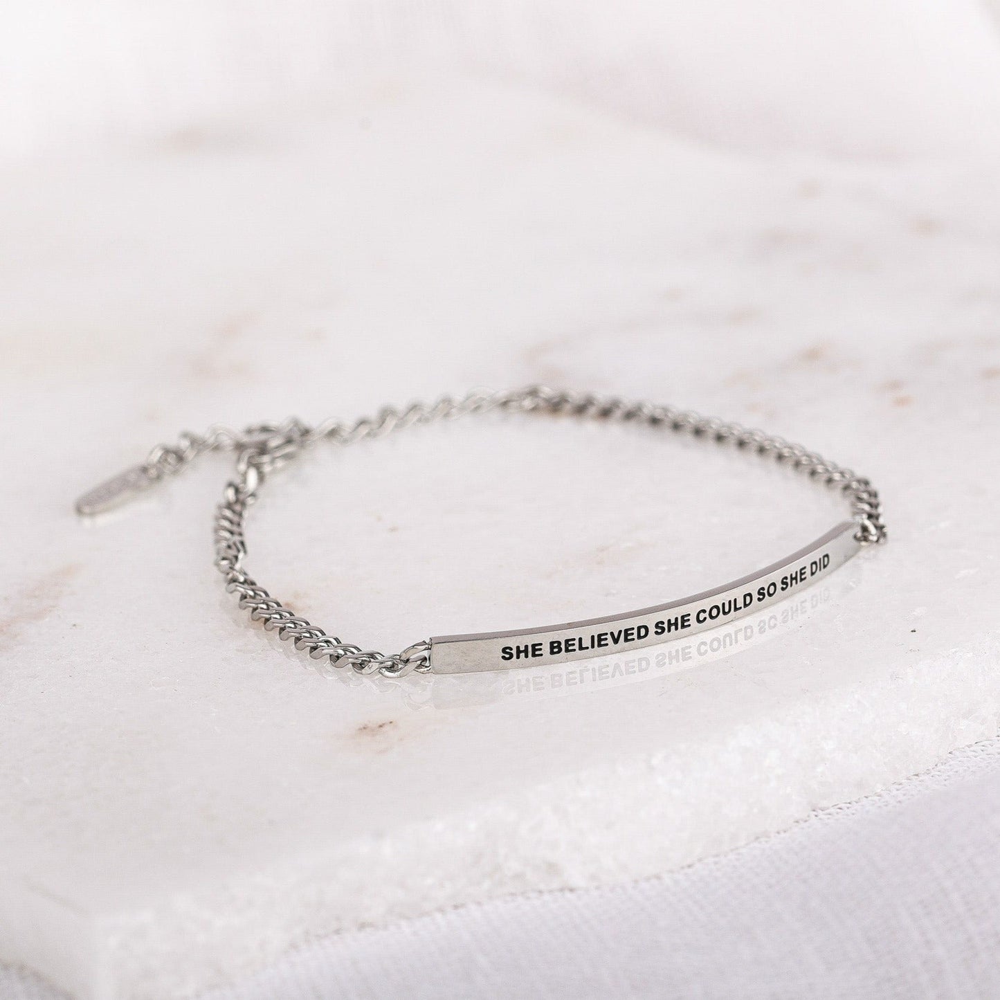 SHE BELIEVED SHE COULD SO SHE DID- DAINTY CHAIN BRACELET